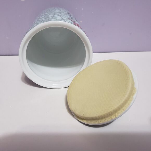 Asian Porcelain Ceramic Tea Bag / Trinket Canister Home Decor 5"×3.5" - Picture 8 of 10